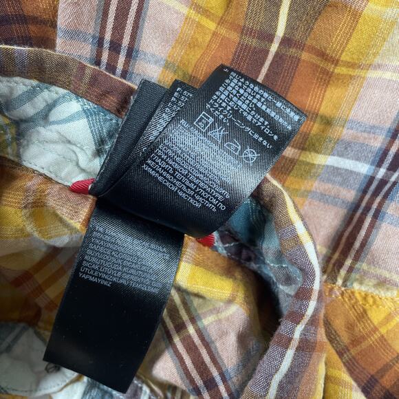 North Face Button Up Shirt Mens Medium Plaid Short Sleeve Outdoors Pockets Fall - Picture 6 of 12